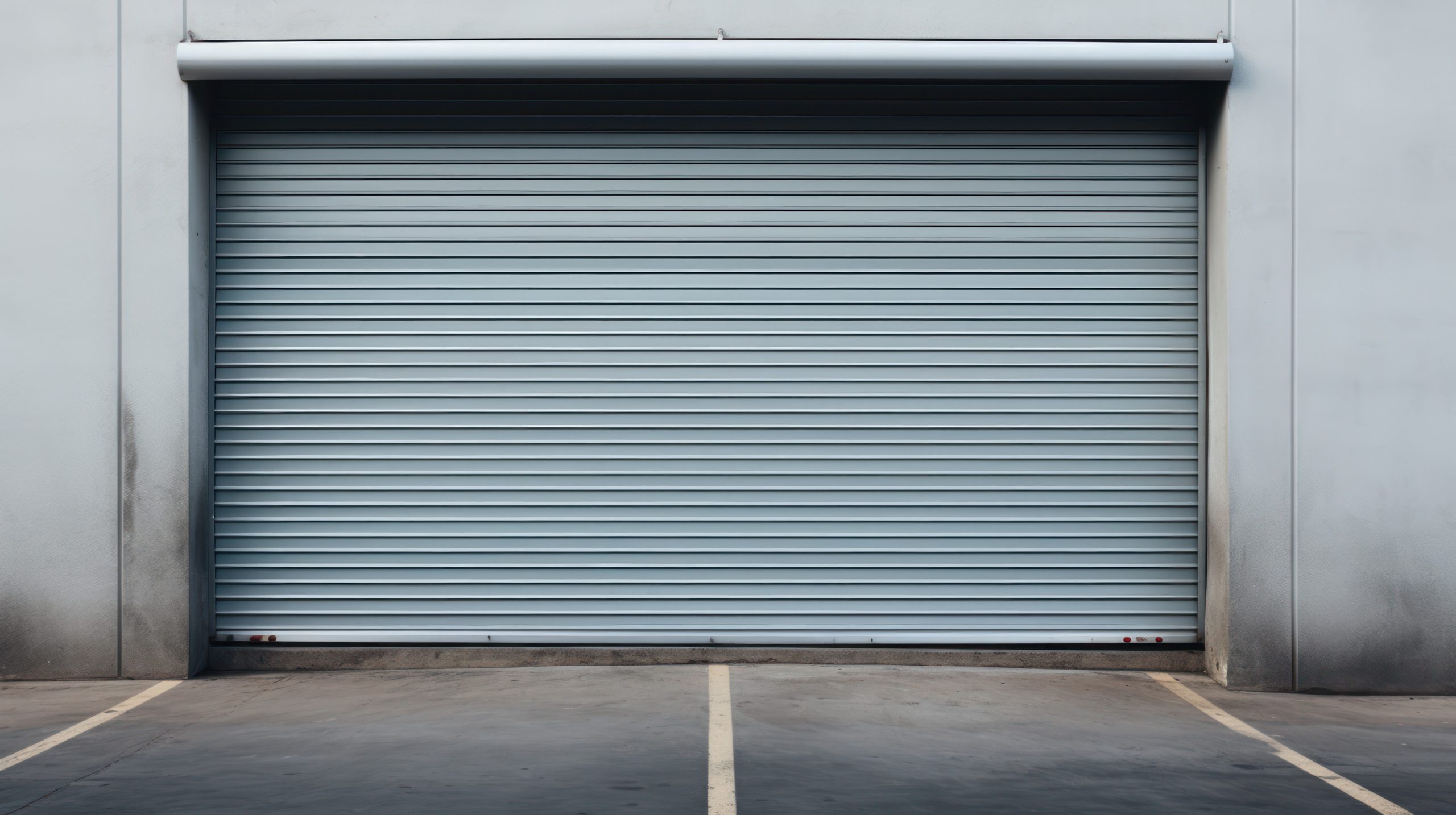 closed gray roller shutters